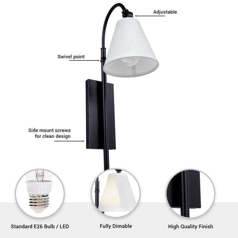 Brio Lighting Danica - 1 Light Dimmable Wall Sconce