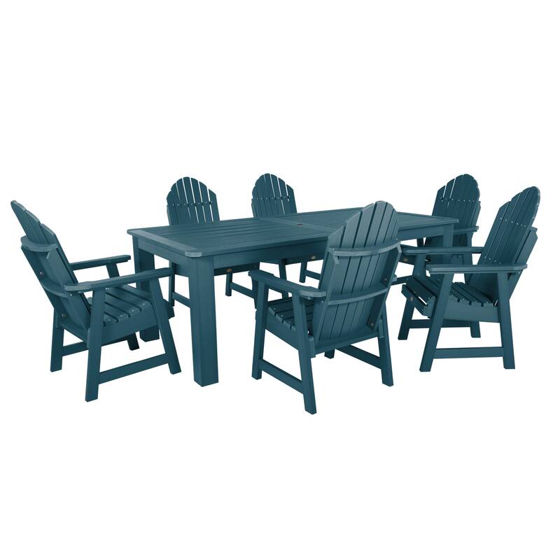 HIGHWOOD Hamilton Adirondack 7-Piece Outdoor Dining Height Set - Nantucket Blue