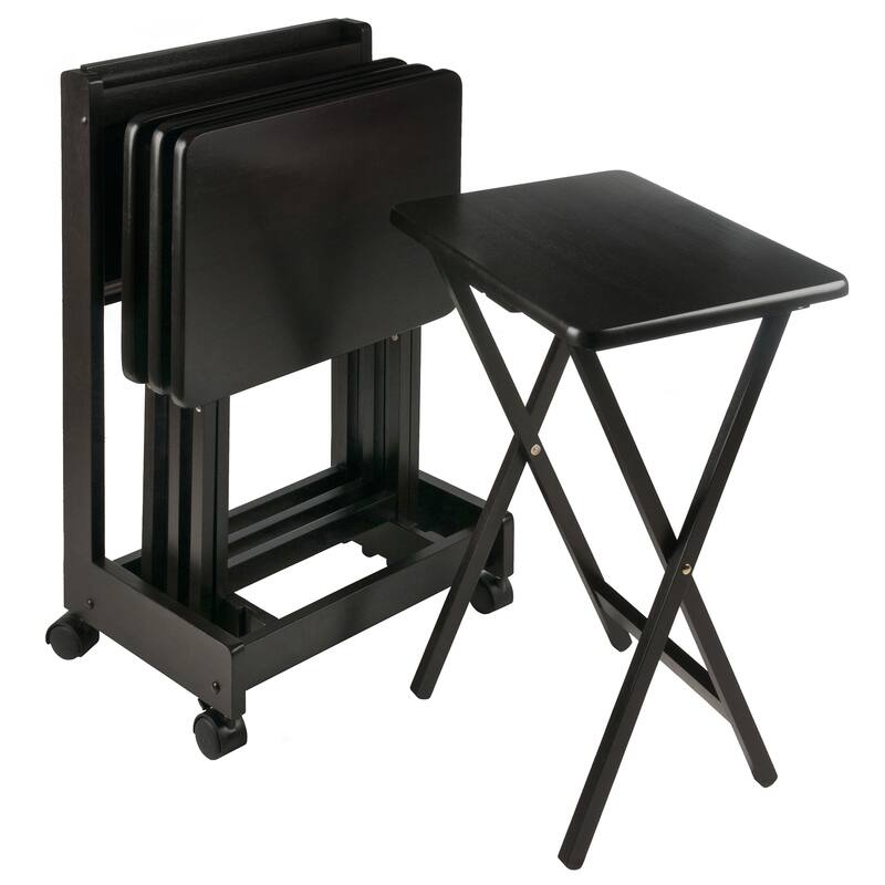Brienda 5-Pc Snack Table Set, Flip Top - 19.13 x 14.17 x 32.2 inches