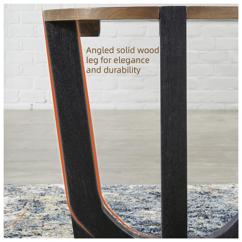 Signature Design by Ashley Hanneforth Brown/Black End Table - 22"W x 22"D x 24"H