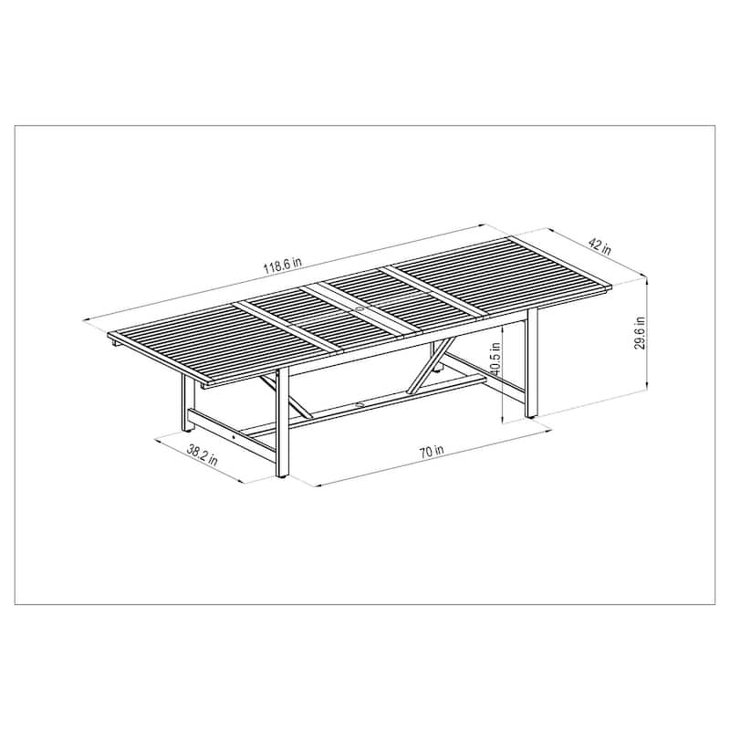 Amazonia Deluxe Hawaii Wood/ Resin 9-piece Rectangular Patio Dining Set