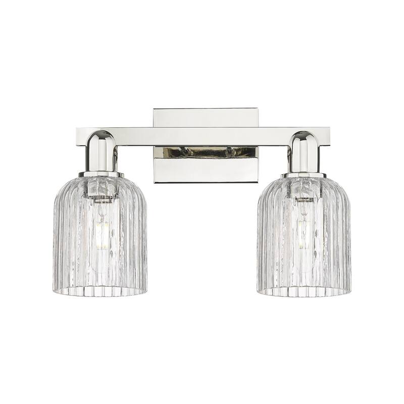 Innovations Lighting 716-2W-11-16 Bridal Veil Vanity Bridal Veil 2 - Polished Nickel / Clear