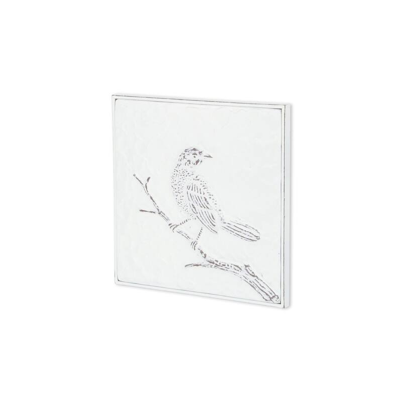 Lirondelle White Metal Swallow Themed Two Tone Wall Art