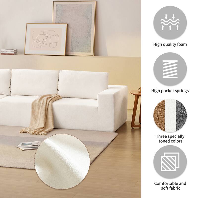 116*116" Modular L Shaped Sectional Sofa,Foam-Filled Compressed Sofa