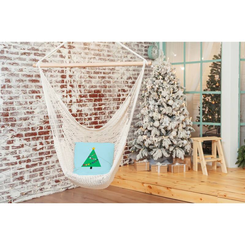 Pride Garland Christmas Tree Indoor/Outdoor Throw Pillow