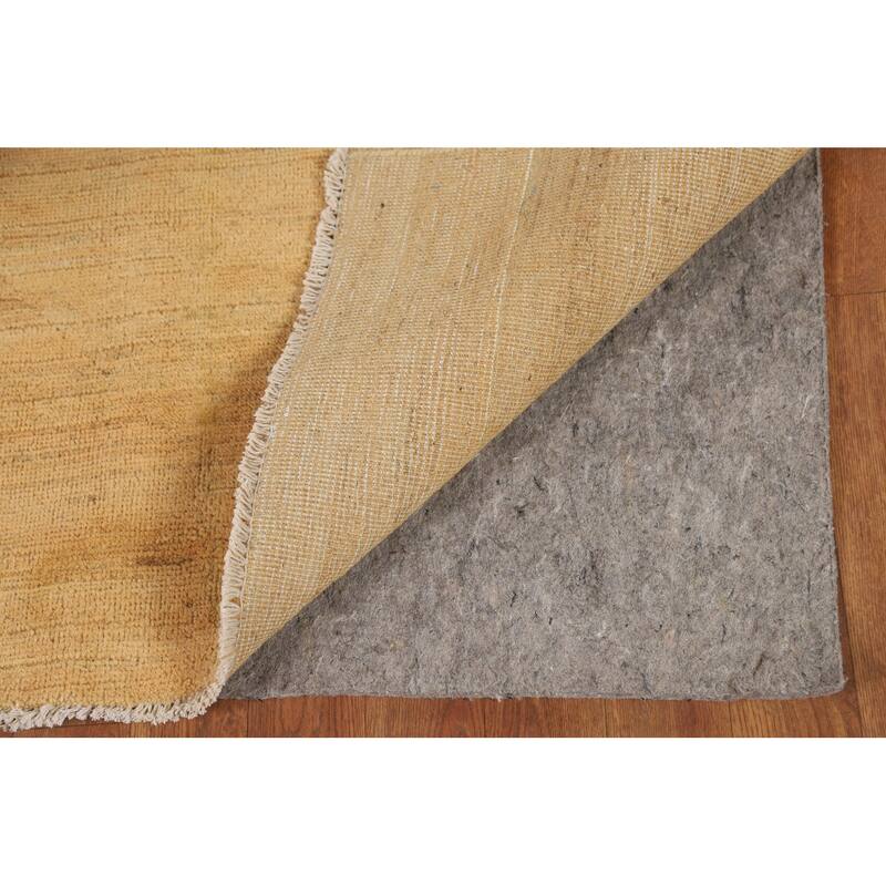 Yellow Modern Gabbeh Oriental Foyer Rug Hand-Knotted Wool Carpet - 3'4"x 4'11"