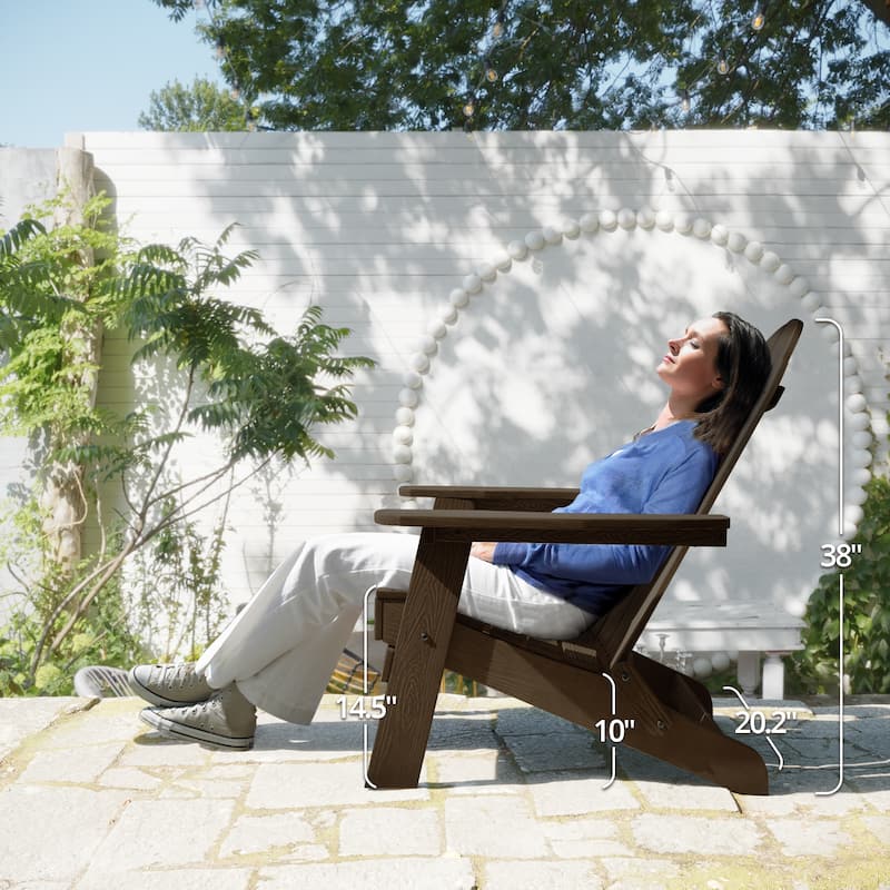 Foldable HDPS Weather Resistant Patio Adirondack Chairs With Cup Holder Set of 6 - 35"D x 30"W x 36.2"H