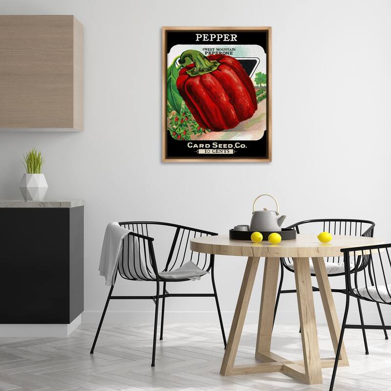 Stupell Vintage Garden Peppers Framed Floater Canvas Wall Art Design By Lil' Rue