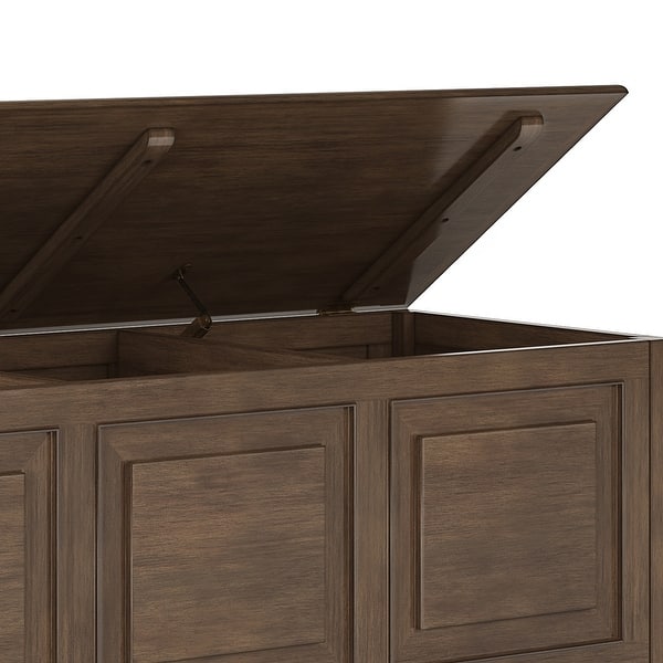 Shop Wyndenhall Hampshire Solid Wood 51 Inch Wide Traditional Storage Bench Trunk 51 W X 18 D X 20 75 H 51 W X 18 D X 20 75 H On Sale Overstock 10473947