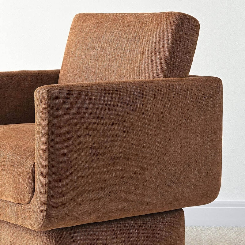 Upholstered Swivel Barrel Accent Chair(Set of 2)