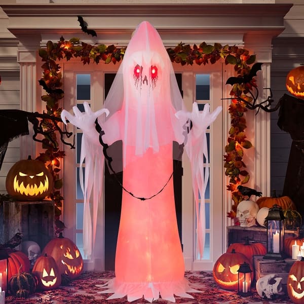 Costway 8FT Halloween Inflatable Ghost Blow-up Haunting Ghost Bride ...