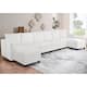 Option 6- Seater With Double Ottoman,White,Air Leather