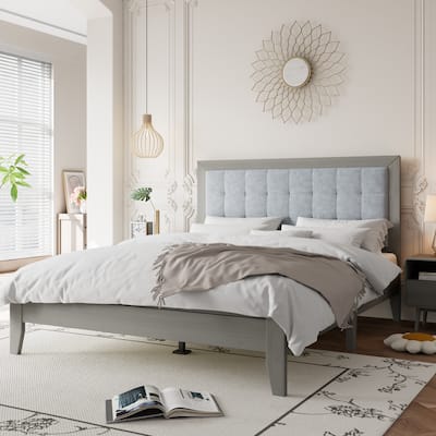 Solid Wood Platform Upholstered Headboard