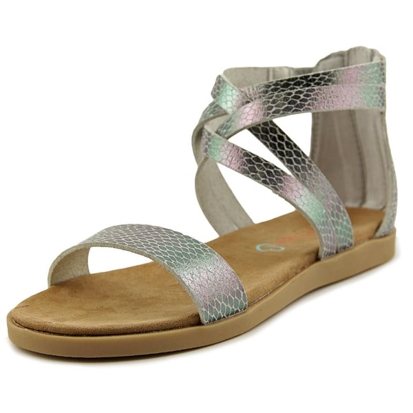 Baretraps Thyme Youth Open Toe Leather Gray Gladiator Sandal