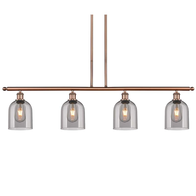 Innovations Lighting 516-4I-10-48 Bella Pendant Bella 4 Light 48" Wide - Antique Copper / Light Smoke