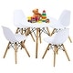 preview thumbnail 1 of 8, Gymax 5 Piece Kids Table Set Round Table w/ 4 Armless Chairs White White