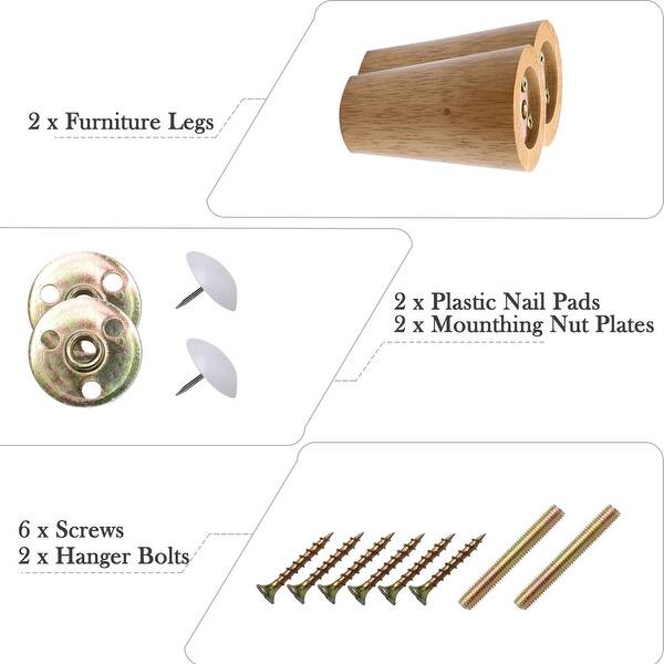 Shop 3 1 Inch Round Solid Wood Furniture Legs Sofa Couch Chair