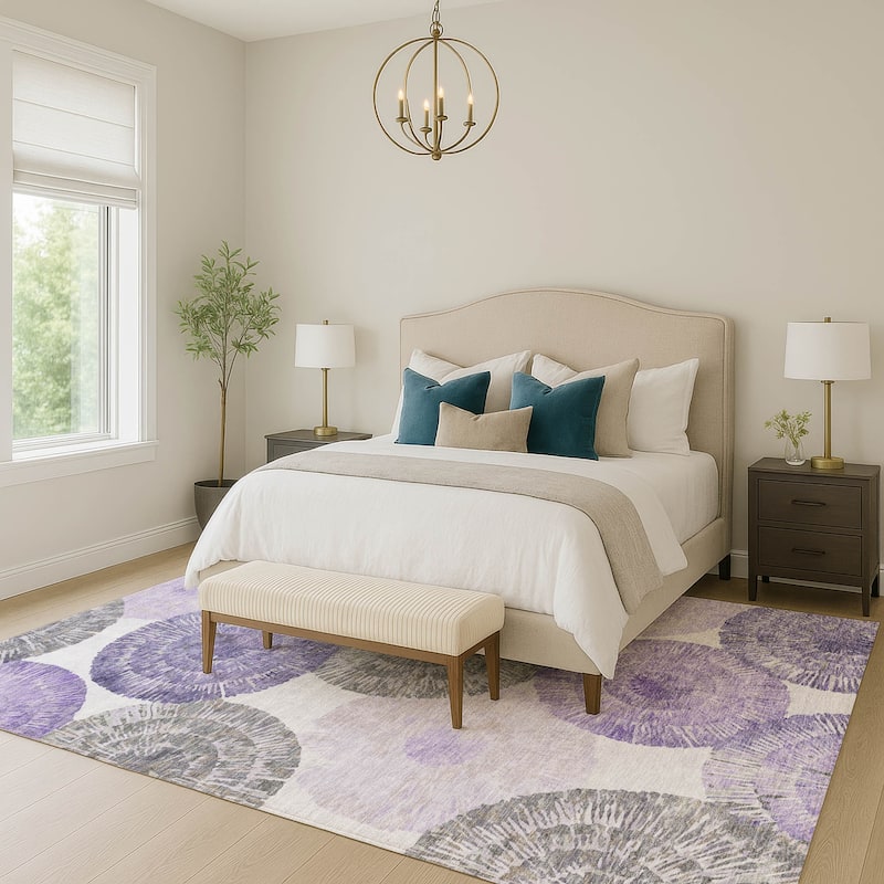 Machine Washable Indoor/ Outdoor Contemporary Devaughn Chantille Rug