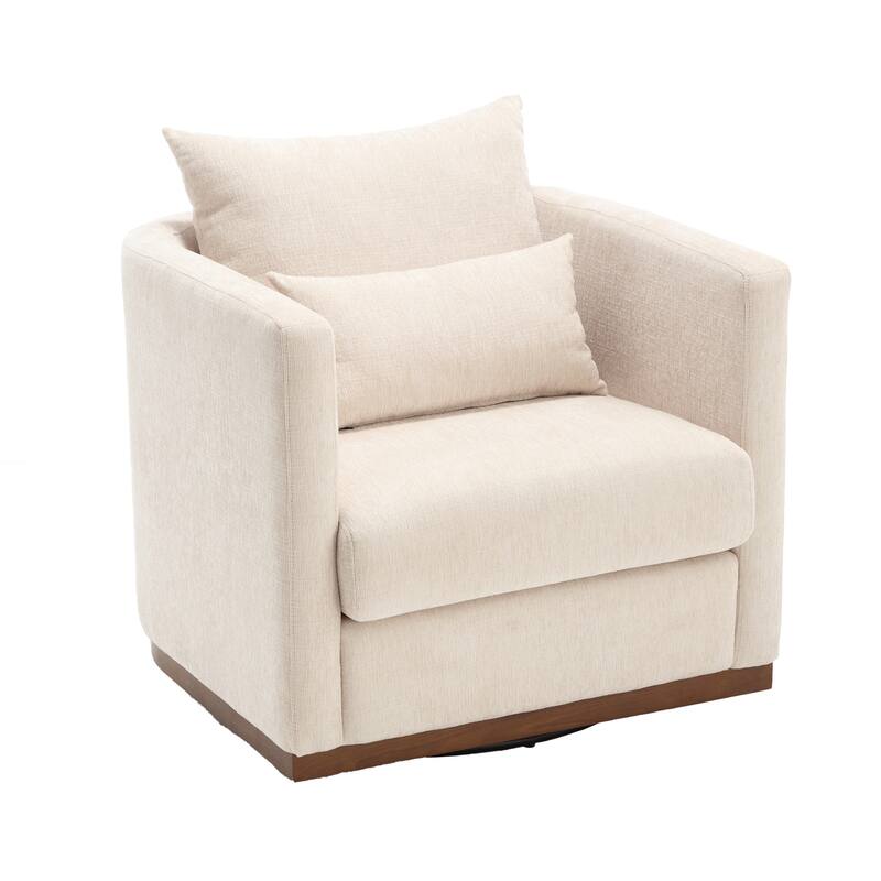 Swivel Barrel Chair, Round Accent Sofa Chair for Living Room, 360 Degree Swivel Barrel Club Chair, Leisure Arm Chair