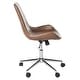 preview thumbnail 5 of 7, SAFAVIEH Fletcher Brown/Chrome Swivel Office Chair - 21.5" x 25.5" x 32.2"
