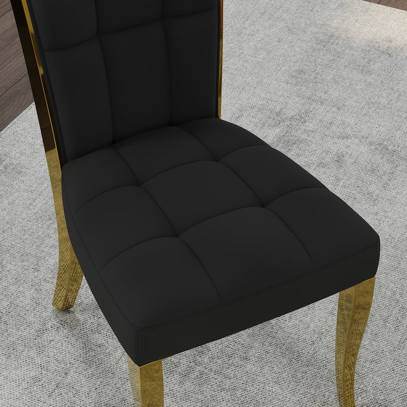 Luxury Dining Table Set with PU Leather Dining Chairs
