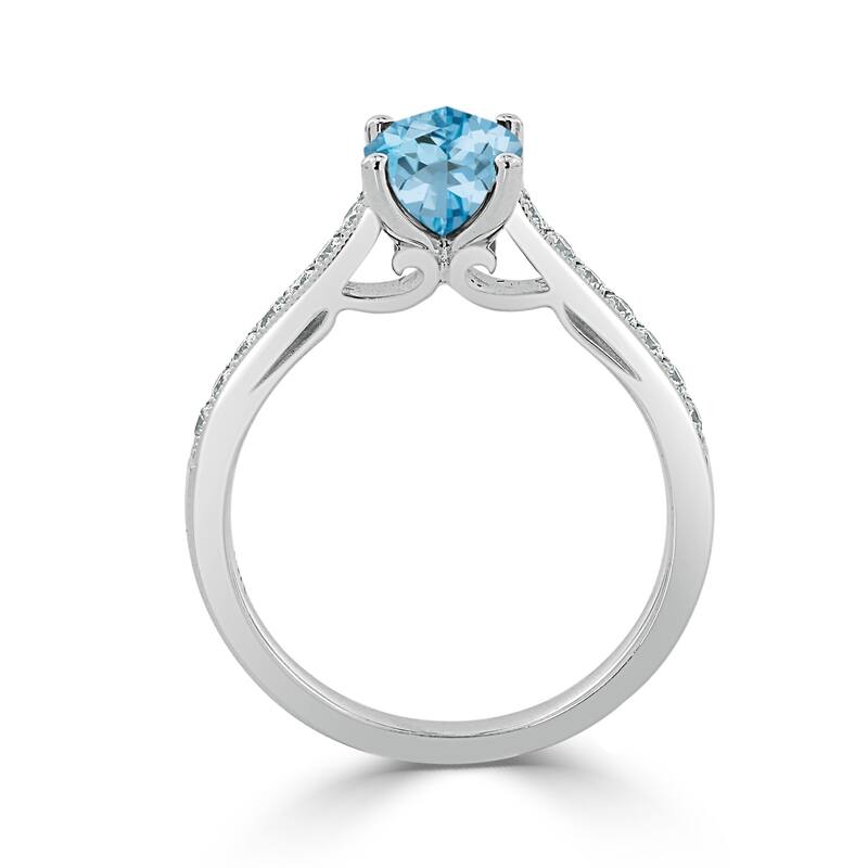 Auriya 1 1/5ct Fancy Oval Sky Blue Topaz and Diamond Engagement Ring 1/4ctw 14k Gold