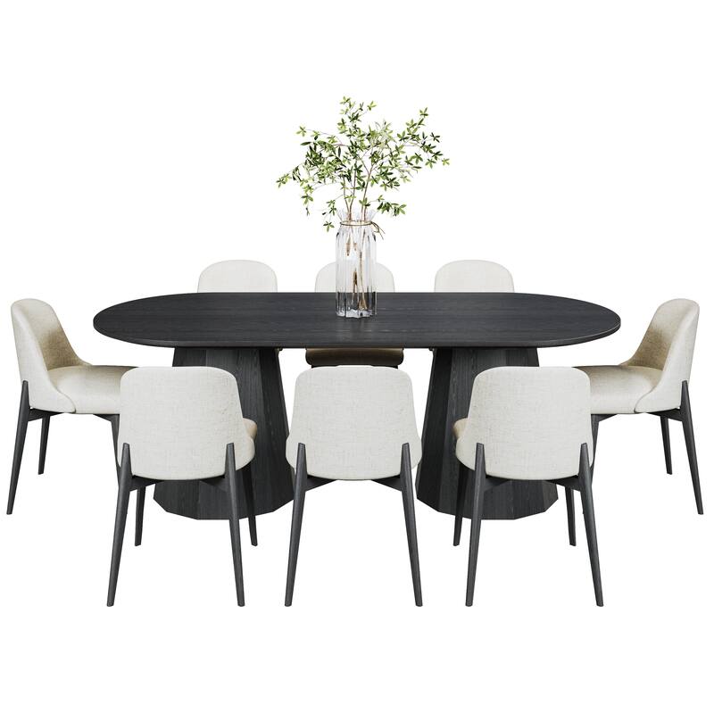 86" Double Pedestal Solid Wood Dining Table