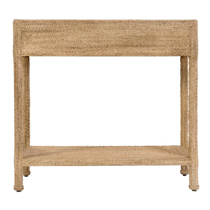 Como 31.5 in. W Rectangular Banana Leaf 1 Drawer Console Table with Lower Open Shelf