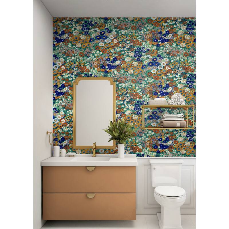 NextWall Floral Meadow Peel and Stick Wallpaper