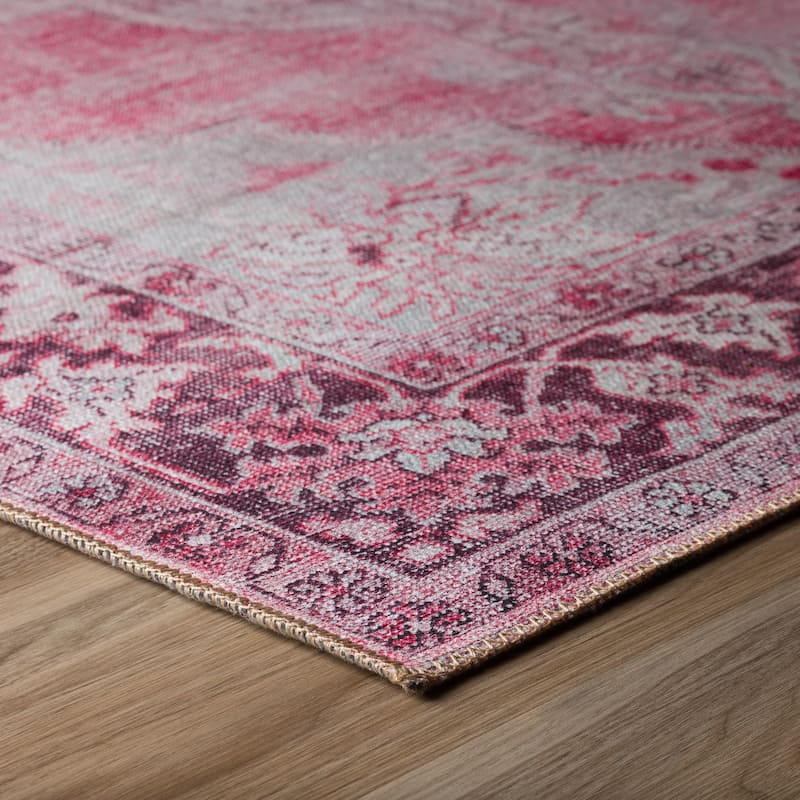 Addison Kensington Casual Medallion Non-skid Area Rug