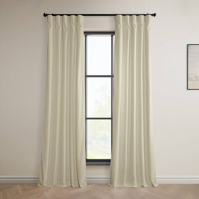 Exclusive Fabrics Heritage Plush Velvet Curtain (1 Panel) - Light Beige - 50 X 96