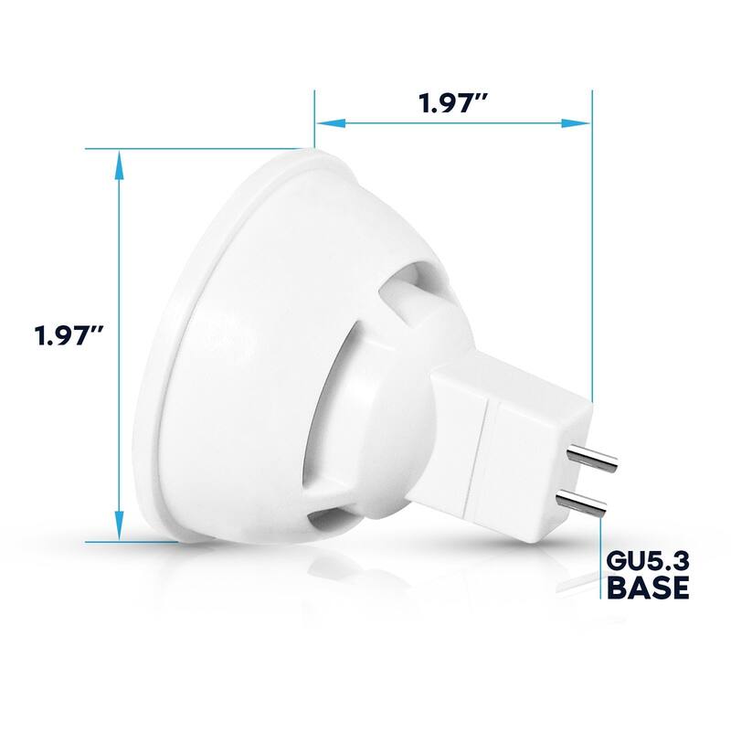 Luxrite MR16 LED Bulbs Dimmable 6.5W=50W 3500K 500 Lumens 120V GU5.3 Enclosed Fixture Rated 6-Pack - 3500K Natural White