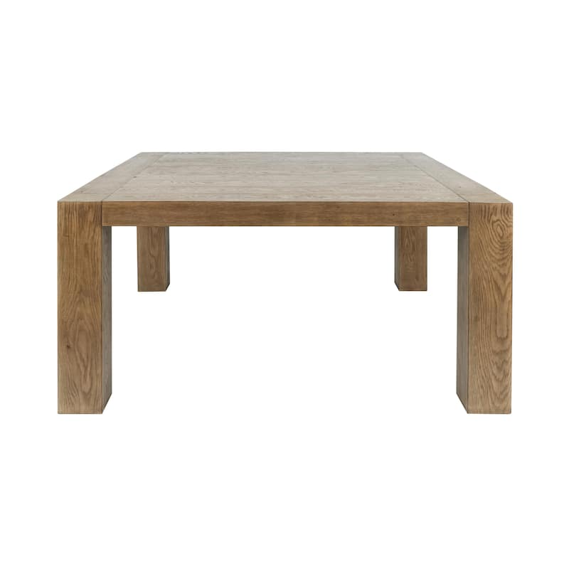 Classic Home Gilcrest Square Aged Oak Wood Dining Table