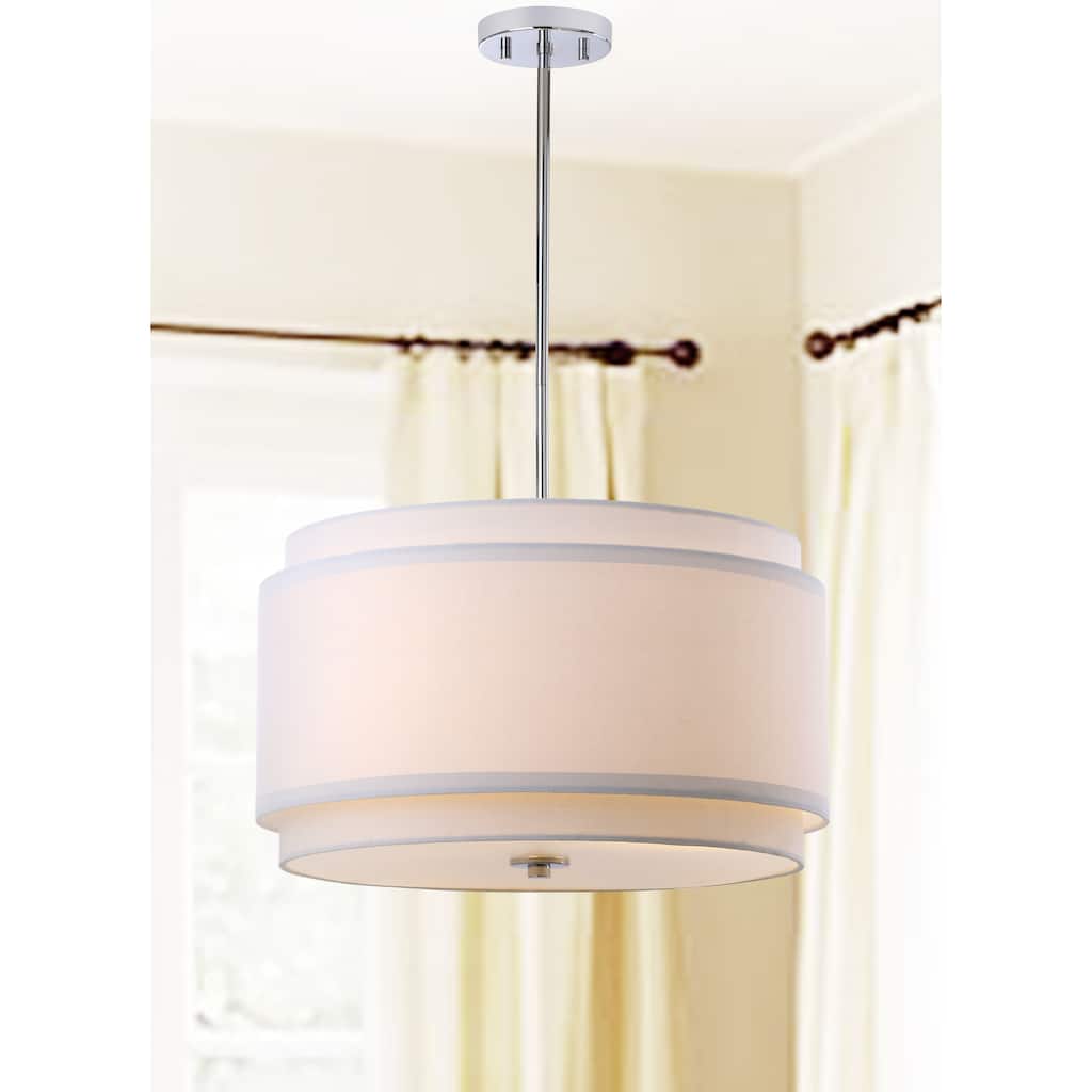 SAFAVIEH Lighting Irmengard Adjustable 3-Light Led White Pendant - 20" W x 20" D x 12-48" H - 20Wx20Dx48H