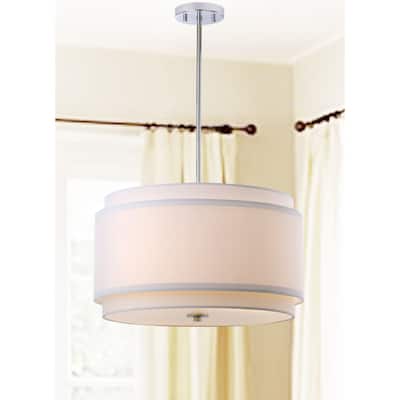 SAFAVIEH Lighting Piran Adjustable 3-light LED White Pendant - 20" W x 20" D x 12-48" H