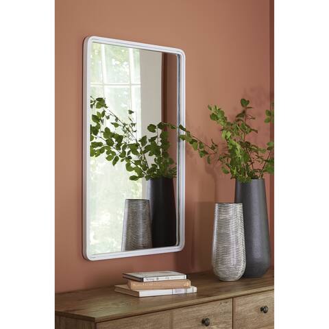 Signature Design by Ashley Brocky White Accent Mirror - 24"W x 1"D x 36"H