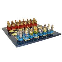 Camelot Busts Acrylic Base Chess Set Blue Board - Multicolored - 1.75 X 17.25 X 17.25 inches