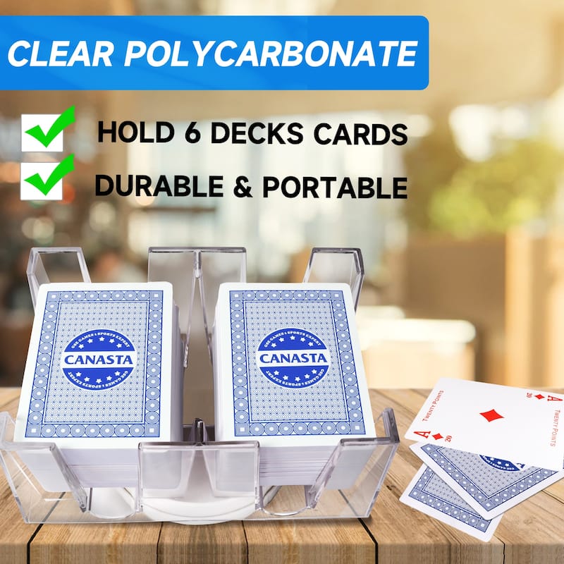 GSE Canasta Cards Game Set, Includes Canasta Playing Cards with Point Values, Revolving Card Tray, Score Sheets