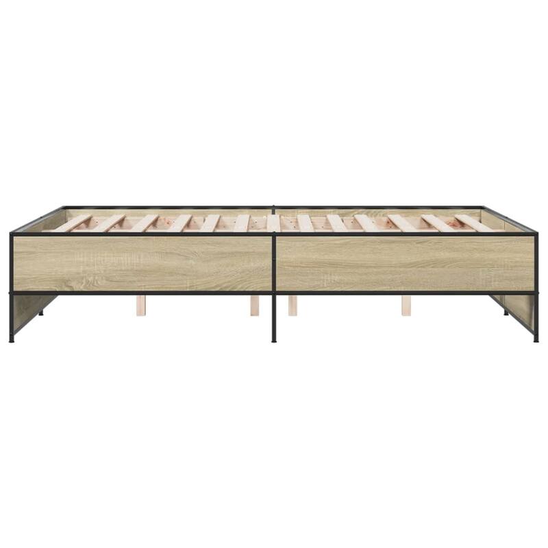 vidaXL Bed Frame Sonoma oak Engineered wood Double Durable Bed Frame