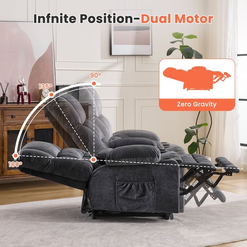 Dual Motor Large Power Lift Recliner Chair with Knead the Waist and Heat