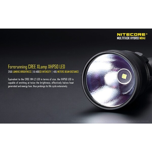 NiteCore MH41 2150 Lumen Rechargeable LED Flashlight 541 Yard Throw