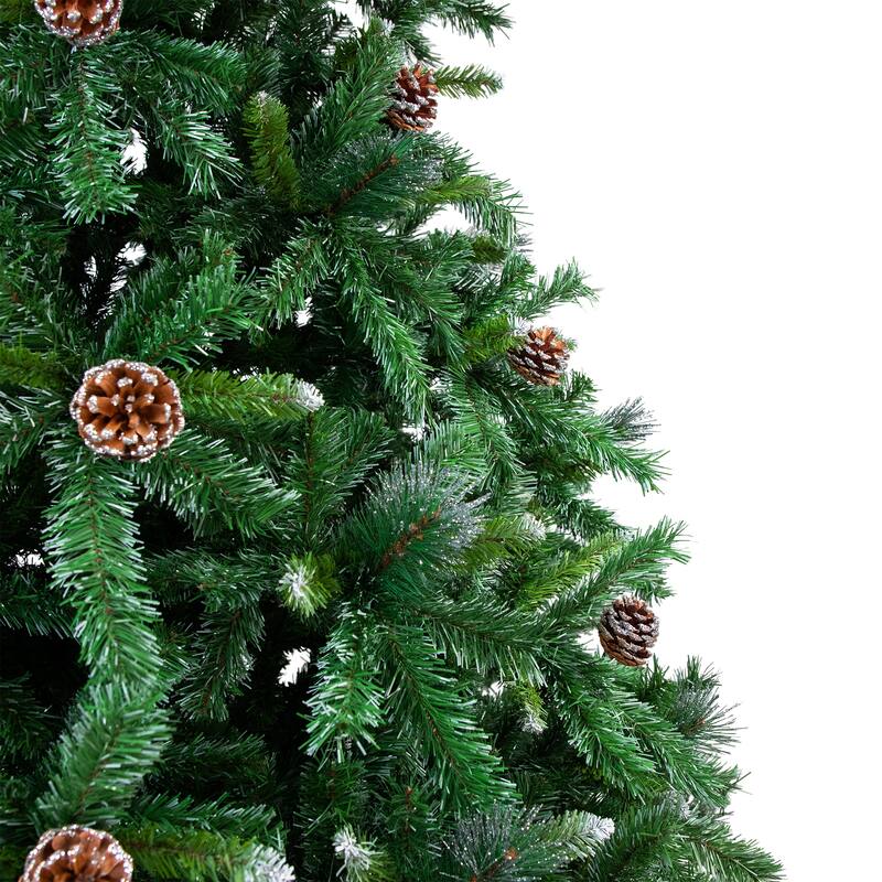 Full Two-Tone Buckeye Glittered Pine Artificial Christmas Tree - 10' - Unlit - over-10-feet