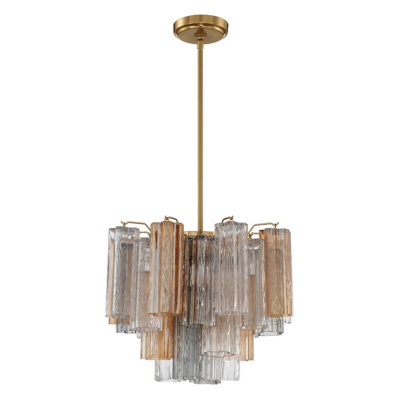 Addis 4 Light Aged Brass Chandelier - 17.75"W x 13.75"H x 17.75"D