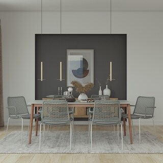 Midtown Concept Bleue 7pc Wood Indoor Dining Set - Overstock - 32503995