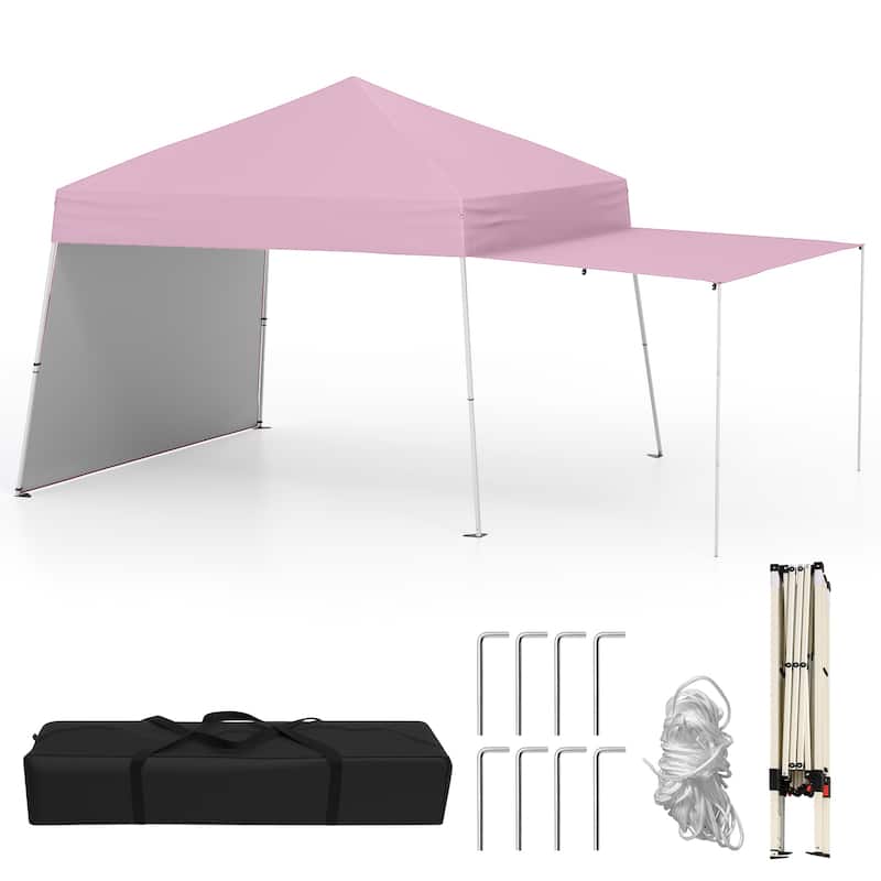 Pop Up Canopy Tent 14x9.2 ft with Sidewalls and Stakes for Outdoor Use - 168” x 110.4” x 99.6”