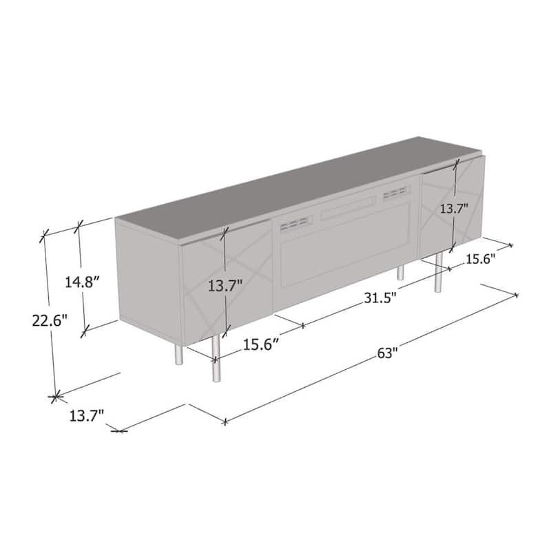 London BL-EF Electric Fireplace 63" TV Stand