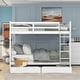 preview thumbnail 39 of 48, Full Over Full Wood Bunk Bed with Build-In Ladder,Storage Drawers Under-Bed White