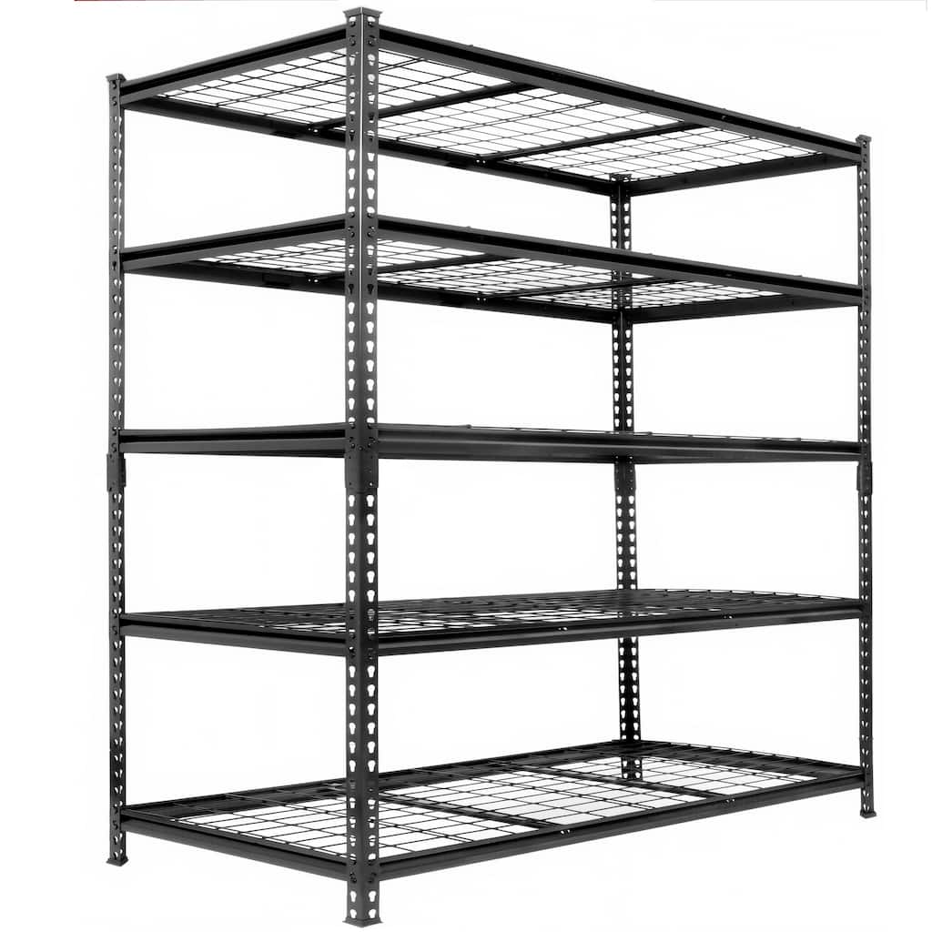 5-Tier Heavy Duty Metal Shelving Unit,48"W x 24"D x72"H,Adiustable Storage Rack,Boltless Assembly,4000 lbs Total Load Capacity
