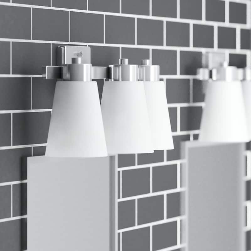 Prominence Home Fairendale Traditional Farmhouse Bathroom Vanity Light, Brushed Nickel - Brushed Nickel - 3-Light