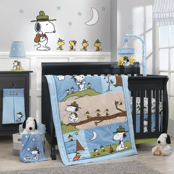 Shop Lambs Ivy Snoopy S Campout With Woodstock Blue Beige Green